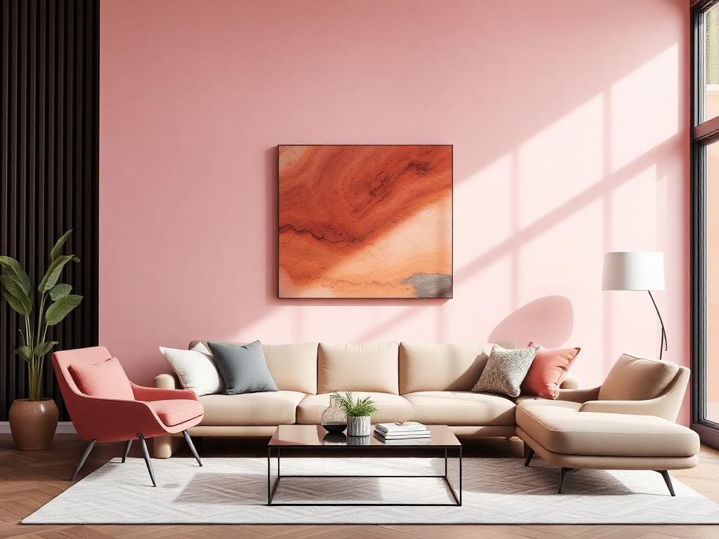 salon rose poudré